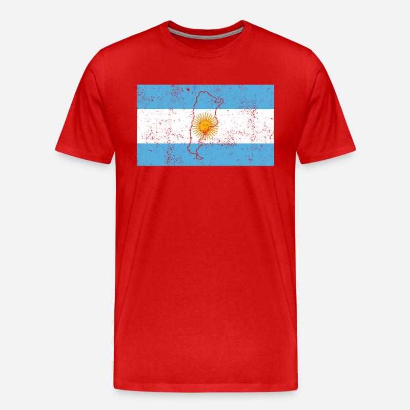 Argentinien Flagge - Männer Premium Bio T-Shirt - Rot