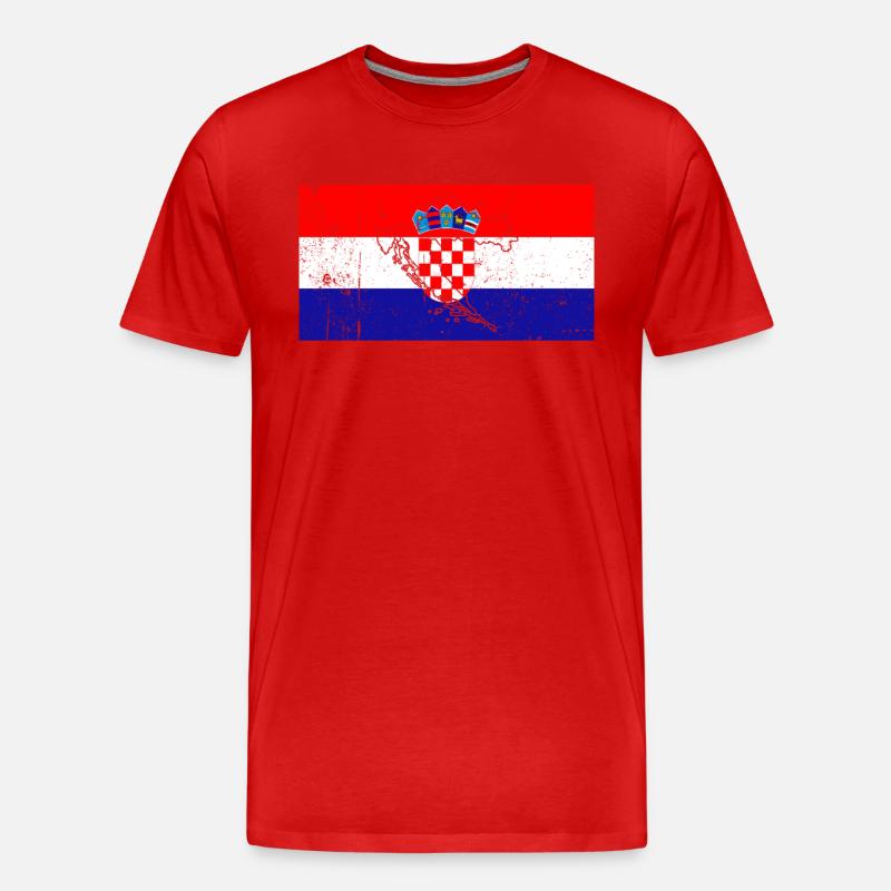 Kroatien Flagge - Männer Premium Bio T-Shirt - Rot
