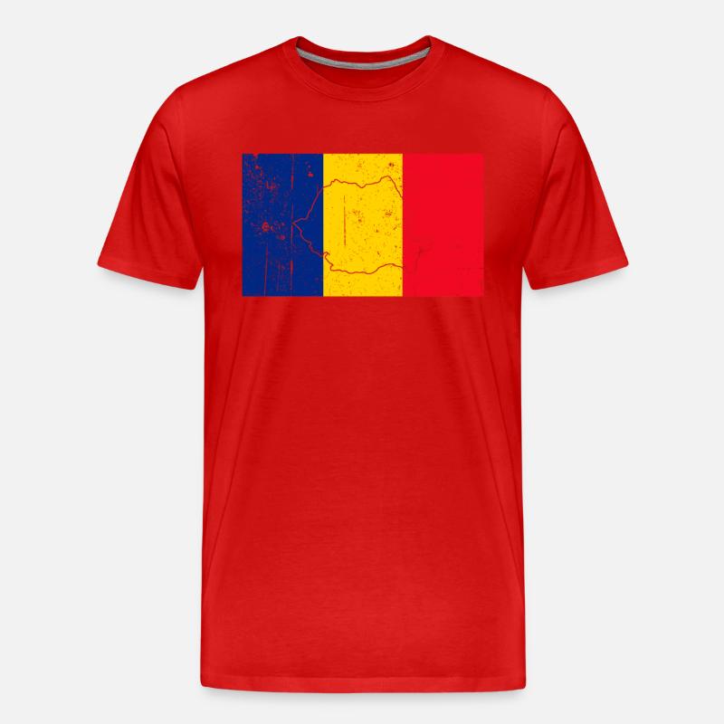 Rumänien - Männer Premium Bio T-Shirt - Rot