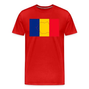 Roumanie - T-shirt bio Premium Homme - rouge - Devant - Damien (186cm)