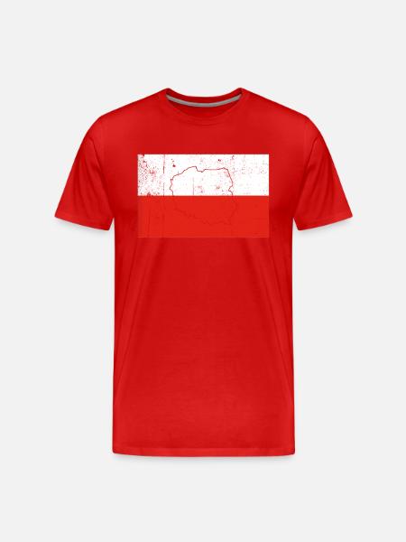Poland Flag - Men's Premium Organic T-Shirt - red