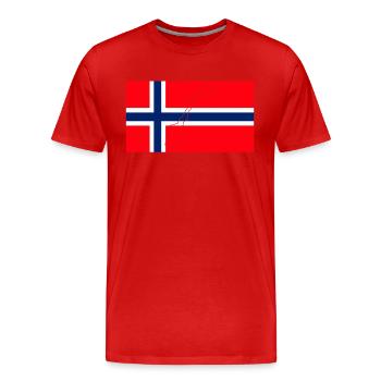 Norwegen - Männer Premium Bio T-Shirt - Rot - Vorne - Damien (186cm)