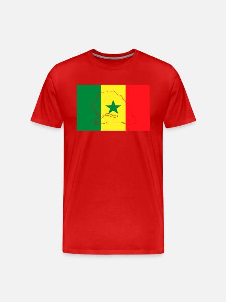 Senegal Flag - Men's Premium Organic T-Shirt - red