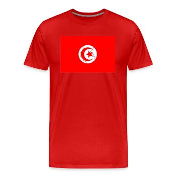 Tunisia Flag - Men's Premium Organic T-Shirt - red - Front - Damien (186cm)