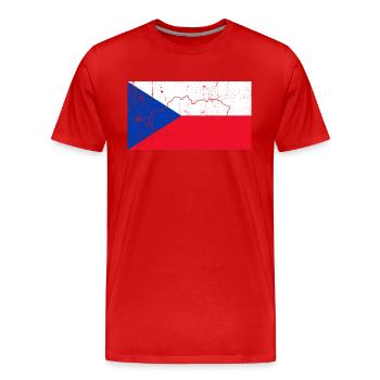 Tschechien Flagge - Männer Premium Bio T-Shirt - Rot - Vorne - Damien (186cm)