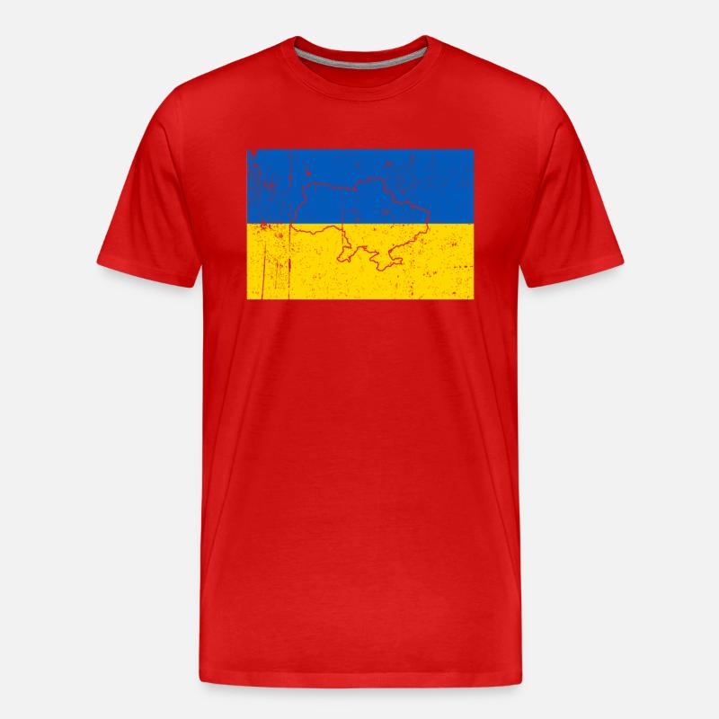 Ukraine Flagge - Männer Premium Bio T-Shirt - Rot