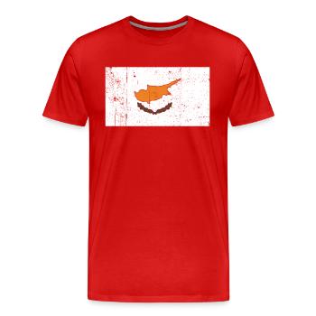 Drapeau de Chypre - T-shirt bio Premium Homme - rouge - Devant - Damien (186cm)