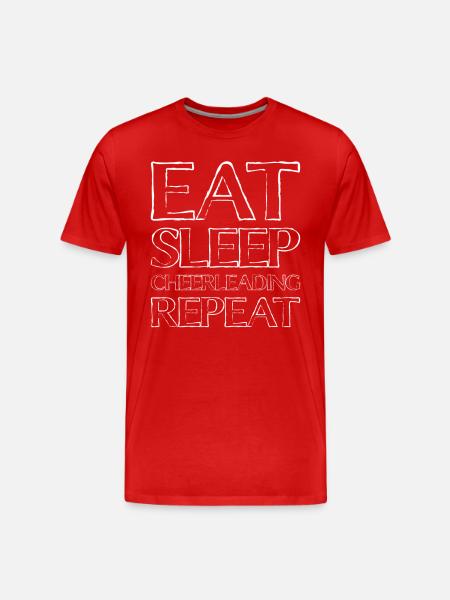 eat sleep cheerleading - Men's Premium Organic T-Shirt - red