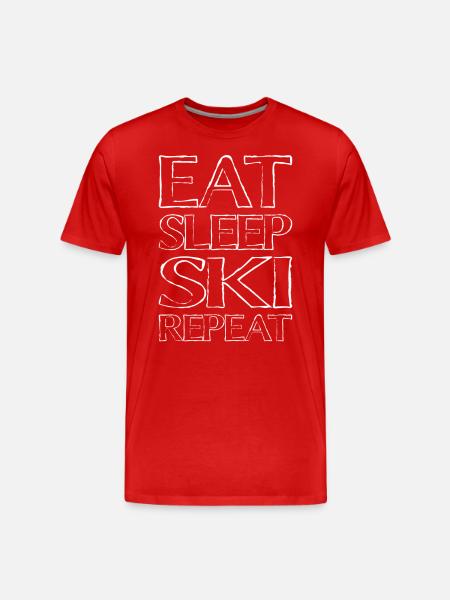Eating Sleeping Ski - Men's Premium Organic T-Shirt - red