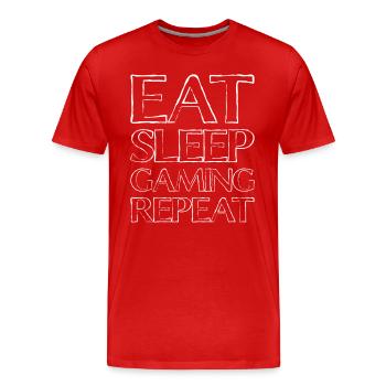 Manger du sommeil Jeu - T-shirt bio Premium Homme - rouge - Devant - Damien (186cm)