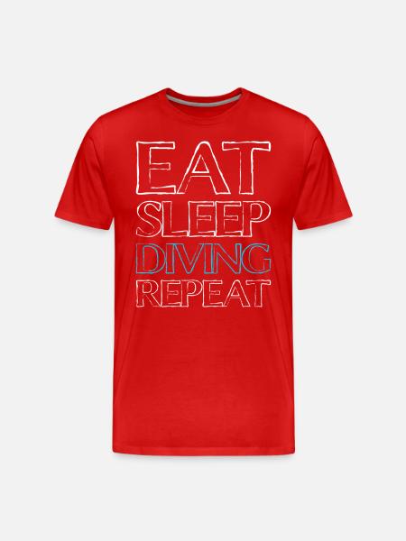 Eating Sleep Diving - Men's Premium Organic T-Shirt - red
