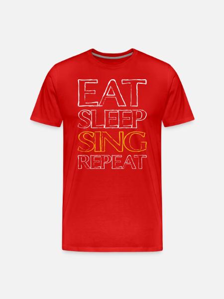 Eating Sleep Singing - Men's Premium Organic T-Shirt - red