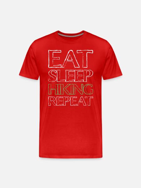 Eating Sleep Hiking - Men's Premium Organic T-Shirt - red