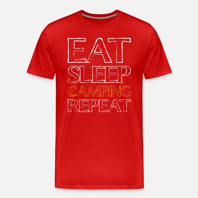 Manger Dormir en camping - T-shirt bio Premium Homme - rouge