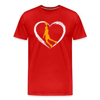 l’amour du basket-ball - T-shirt bio Premium Homme - rouge - Devant - Damien (186cm)