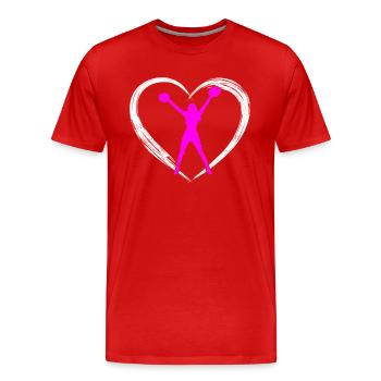 cheerleading love - Men's Premium Organic T-Shirt - red - Front - Damien (186cm)