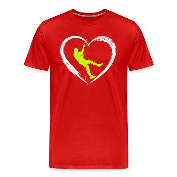 amour de l’alpinisme - T-shirt bio Premium Homme - rouge - Devant - Damien (186cm)