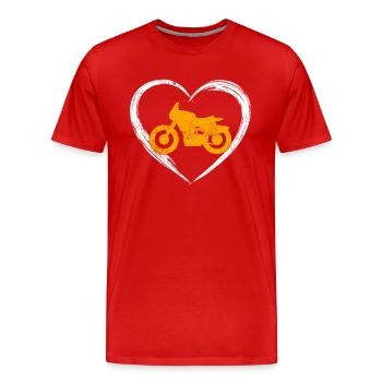 Motorrad love - Männer Premium Bio T-Shirt - Rot - Vorne - Damien (186cm)