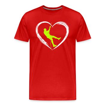 amour de l’alpinisme - T-shirt bio Premium Homme - rouge - Devant - Damien (186cm)
