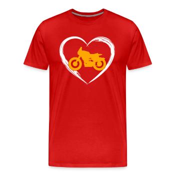 Motorrad love - Männer Premium Bio T-Shirt - Rot - Vorne - Damien (186cm)