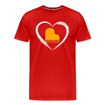 Amour du piano - T-shirt bio Premium Homme - rouge - Devant - Damien (186cm)