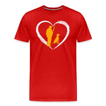 Jagd Liebhaber - Männer Premium Bio T-Shirt - Rot - Vorne - Damien (186cm)