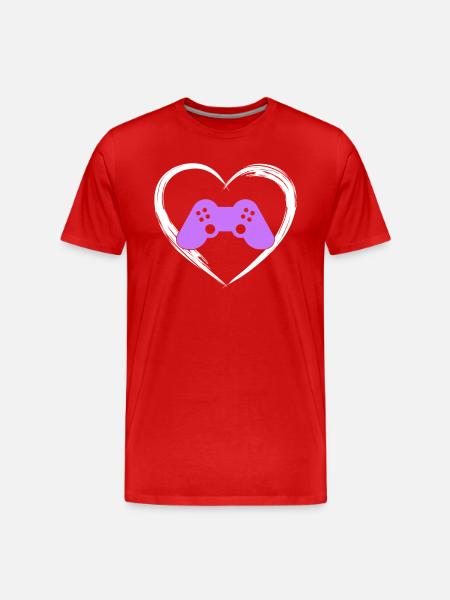 gaming love - Men's Premium Organic T-Shirt - red