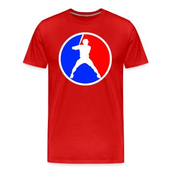 Baseball Logo - T-shirt bio Premium Homme - rouge - Devant - Damien (186cm)