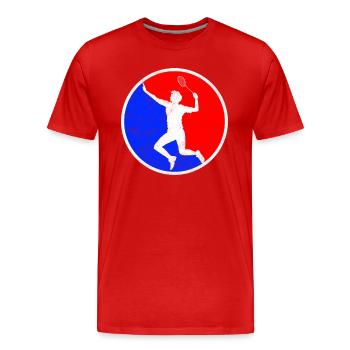 Badminton Logo - T-shirt bio Premium Homme - rouge - Devant - Damien (186cm)