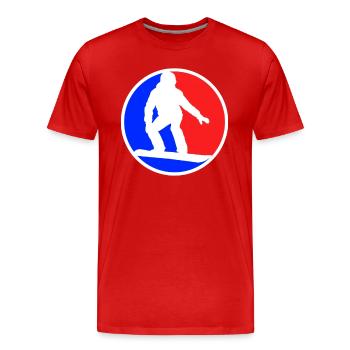 Snowboarding Logo - Männer Premium Bio T-Shirt - Rot - Vorne - Damien (186cm)