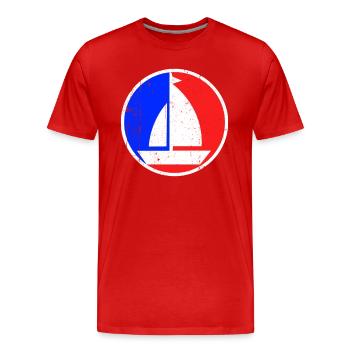 Logo de voile - T-shirt bio Premium Homme - rouge - Devant - Damien (186cm)