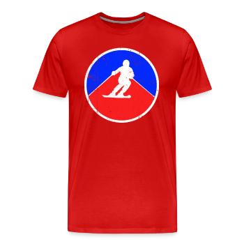 Ski Logo - T-shirt bio Premium Homme - rouge - Devant - Damien (186cm)