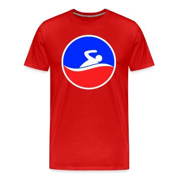 Logo de natation - T-shirt bio Premium Homme - rouge - Devant - Damien (186cm)