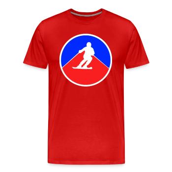 Ski Logo - T-shirt bio Premium Homme - rouge - Devant - Damien (186cm)