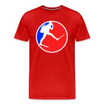 Logo de plongée - T-shirt bio Premium Homme - rouge - Devant - Damien (186cm)