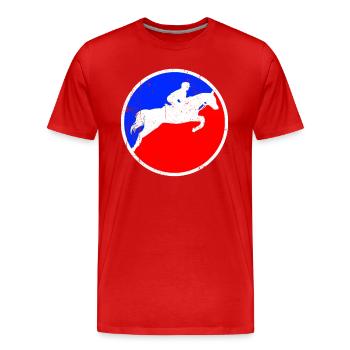 Logo de l’équitation - T-shirt bio Premium Homme - rouge - Devant - Damien (186cm)