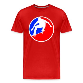 Logo du patinage - T-shirt bio Premium Homme - rouge - Devant - Damien (186cm)