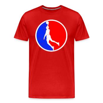 Basketball Logo - Männer Premium Bio T-Shirt - Rot - Vorne - Damien (186cm)