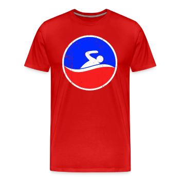 Logo de natation - T-shirt bio Premium Homme - rouge - Devant - Damien (186cm)