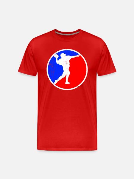 football rugby logo - Men's Premium Organic T-Shirt - red