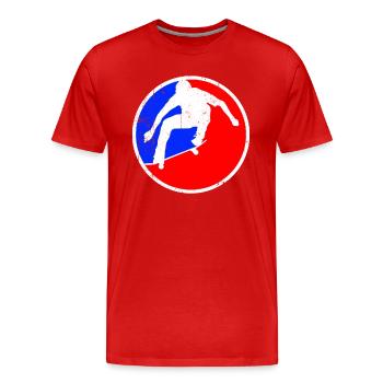Logo du patinage - T-shirt bio Premium Homme - rouge - Devant - Damien (186cm)