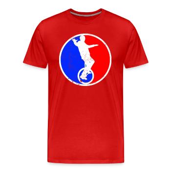 Logo de monocycle - T-shirt bio Premium Homme - rouge - Devant - Damien (186cm)