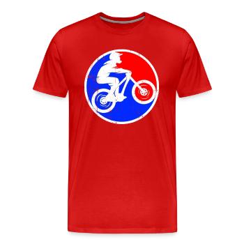 Logo du vélo de montagne - T-shirt bio Premium Homme - rouge - Devant - Damien (186cm)