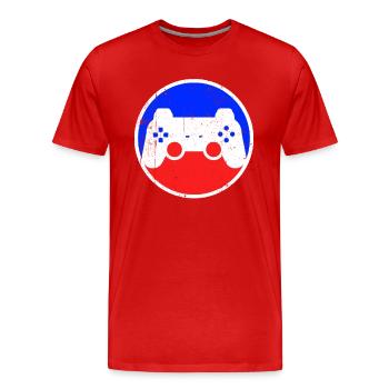 Logo de jeu - T-shirt bio Premium Homme - rouge - Devant - Damien (186cm)