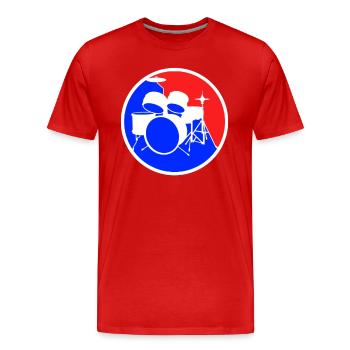 Logo de la batterie - T-shirt bio Premium Homme - rouge - Devant - Damien (186cm)