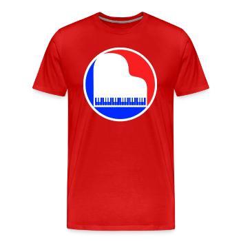 Piano Logo - T-shirt bio Premium Homme - rouge - Devant - Damien (186cm)
