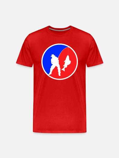 Fishing Logo - Men's Premium Organic T-Shirt - red