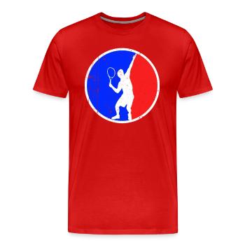 Tennis Logo - T-shirt bio Premium Homme - rouge - Devant - Damien (186cm)