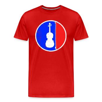 Logo du violon - T-shirt bio Premium Homme - rouge - Devant - Damien (186cm)