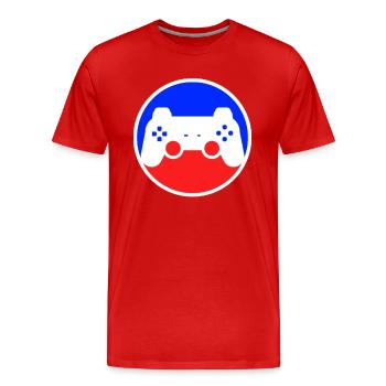 Logo de jeu - T-shirt bio Premium Homme - rouge - Devant - Damien (186cm)